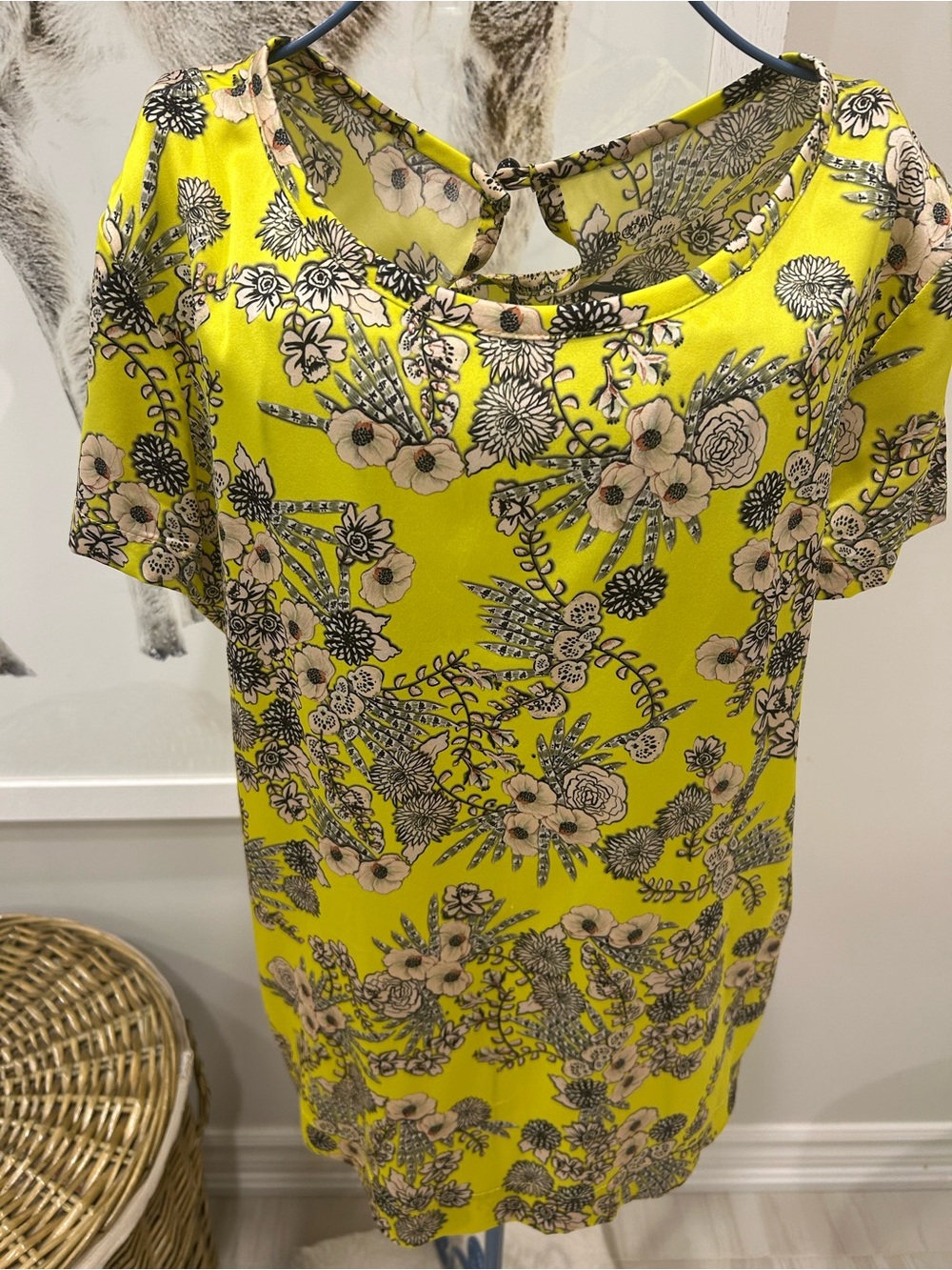 Marc Cain silk Yellow Floral top. Size small